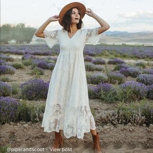 Piper and Scoot Emery Lace Maxi Dress Women’s Small